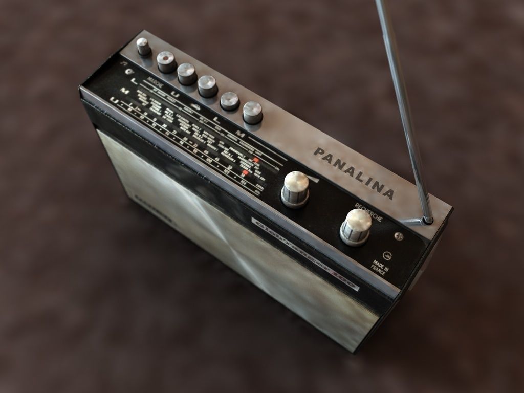 Vintage radio Panalina GR100 Free low-poly 3D model_3