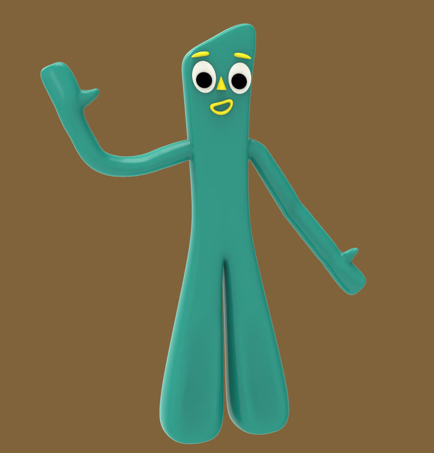 Gumby 3D Print cartoon character 3D print model_2