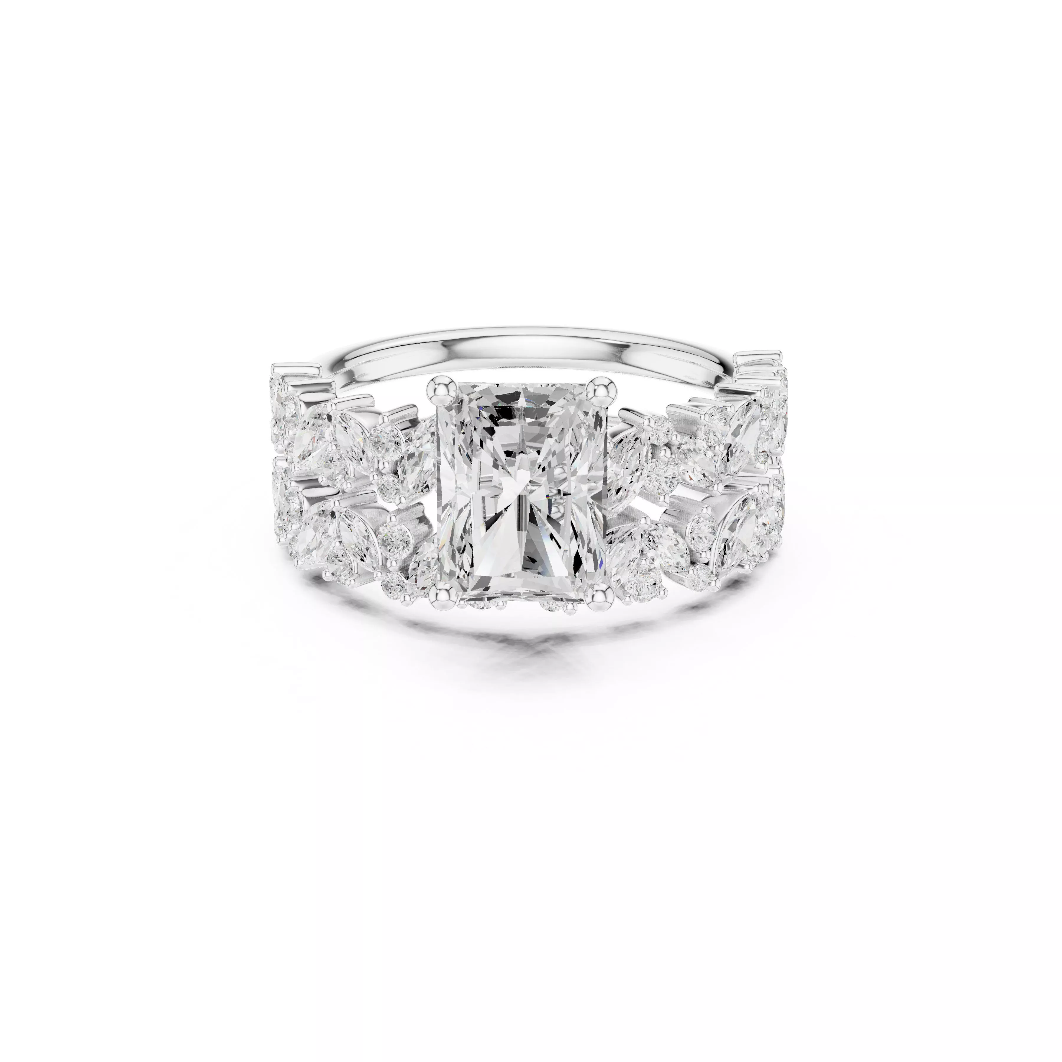 Fine Jewelry Diamond Ring STL 3DM CAD Model 76 3D print model