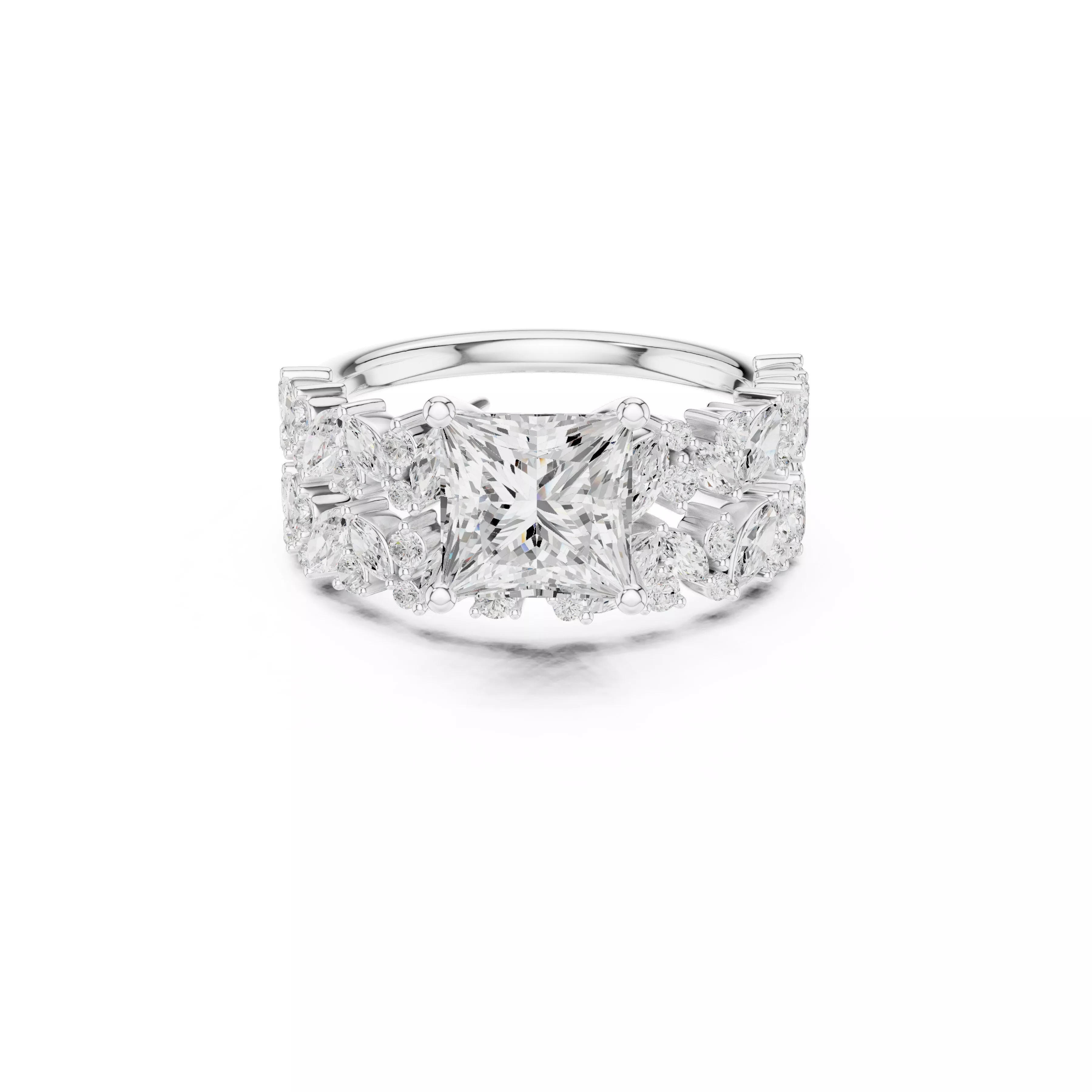 Fine Jewelry Diamond Ring STL 3DM CAD Model 75 3D print model