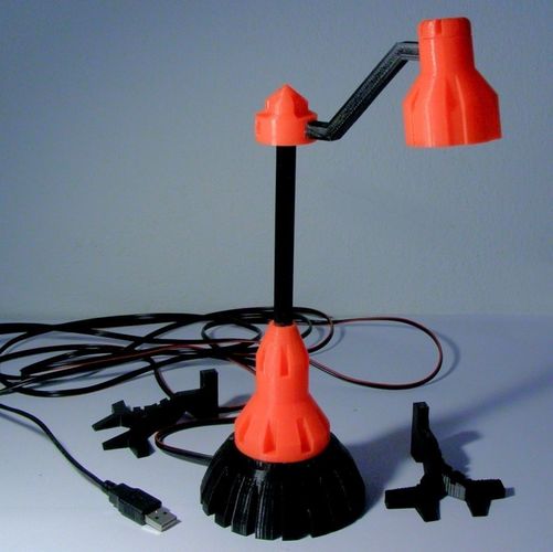 LedLamp orange and lamp with usb cord 3D print model