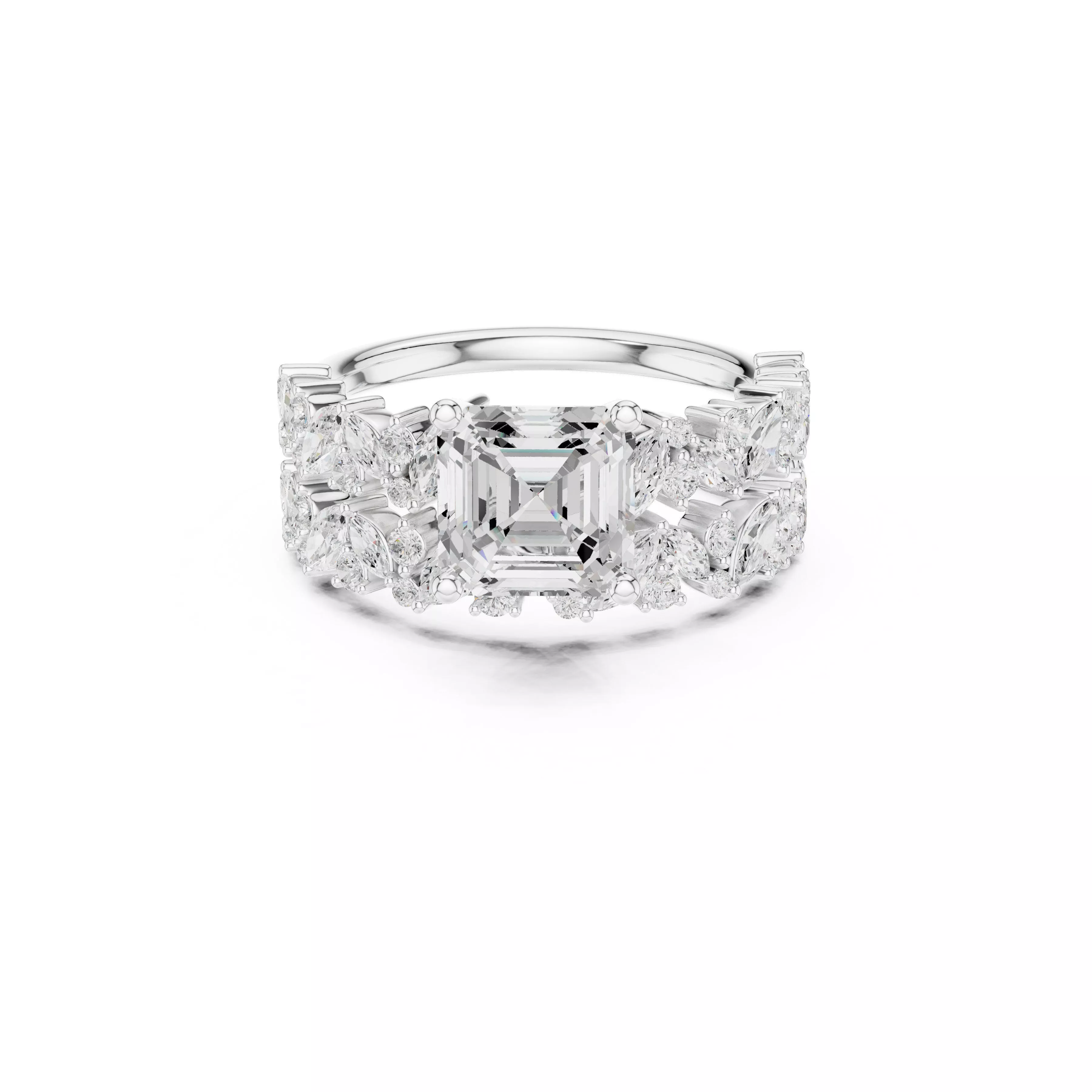 Fine Jewelry Diamond Ring STL 3DM CAD Model 70 3D print model