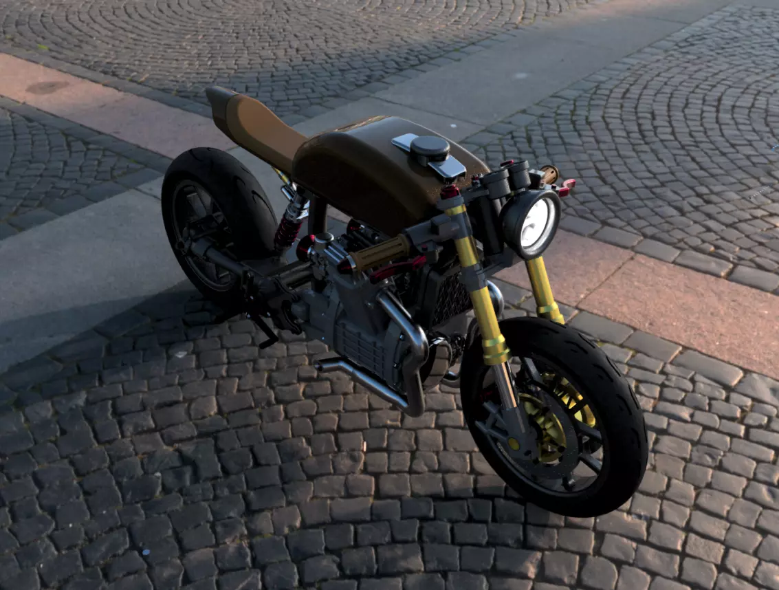 Cafe Racer Kustom bike 3D print model