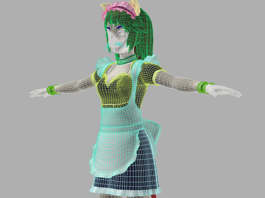 T pose nonrigged model of Nekomi anime creature 3D model_7