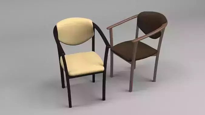 Chair two chairs Low-poly 3D model