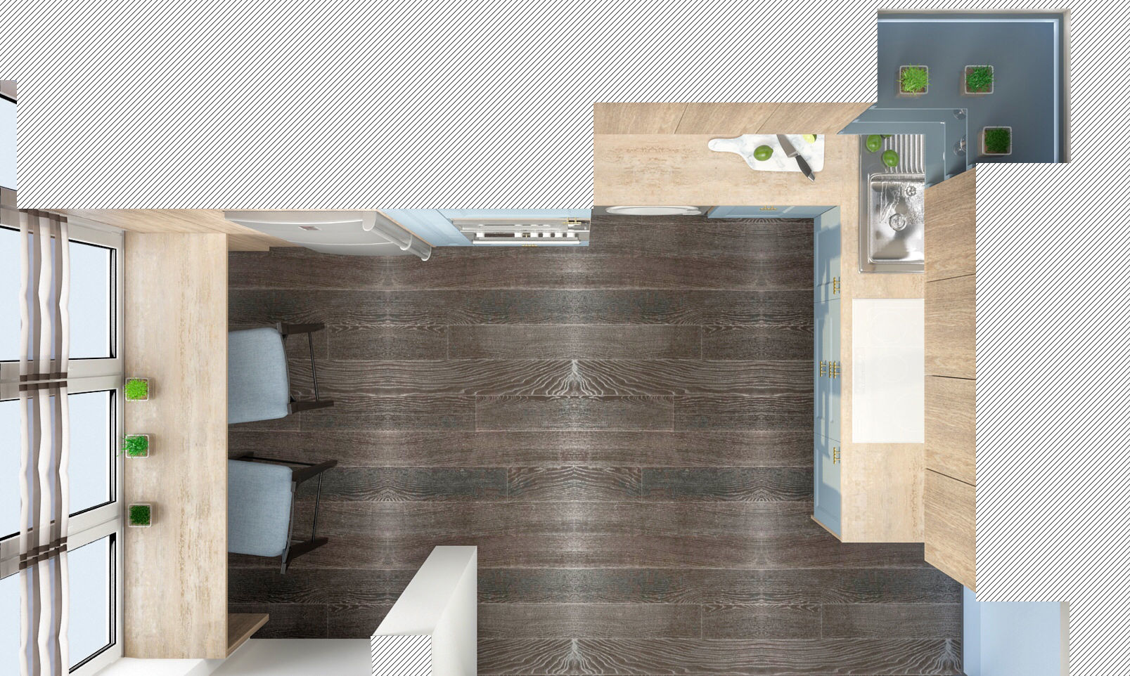 Transitional Kitchen 3D model_4