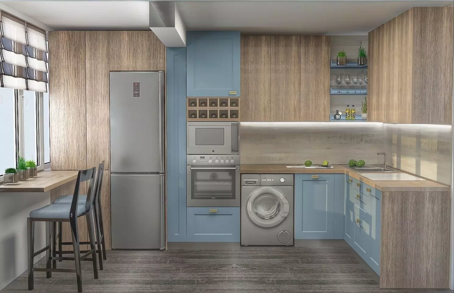 Transitional Kitchen 3D model_0