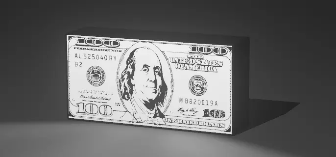 Lightbox Dollar 3D print model