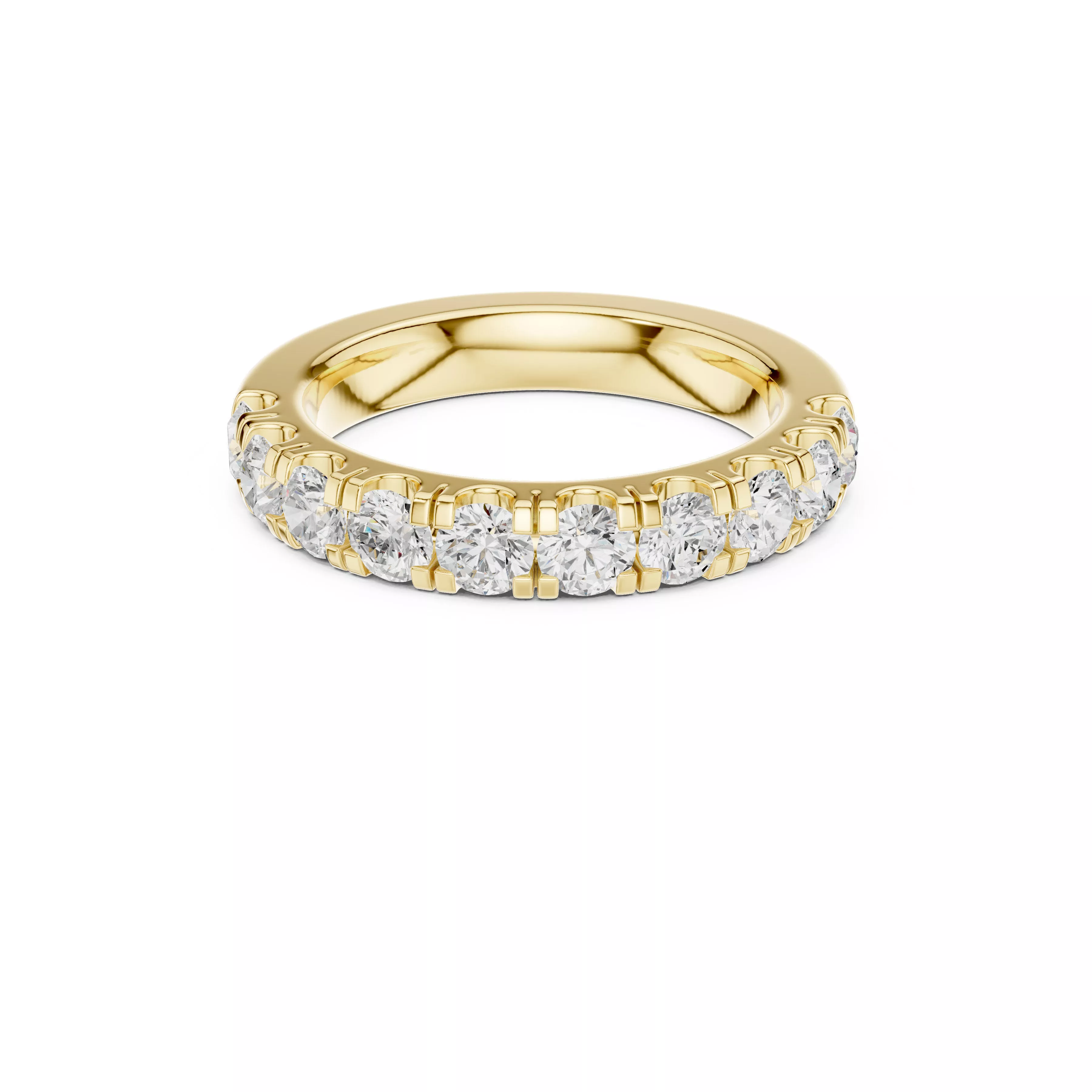 Half Eternity Round Diamond Wedding Band STL 3DM CAD 3 3D print model