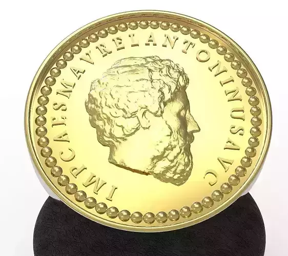 Renovation of a Marcus Aurelius aureus mounted on a ring 3D print model
