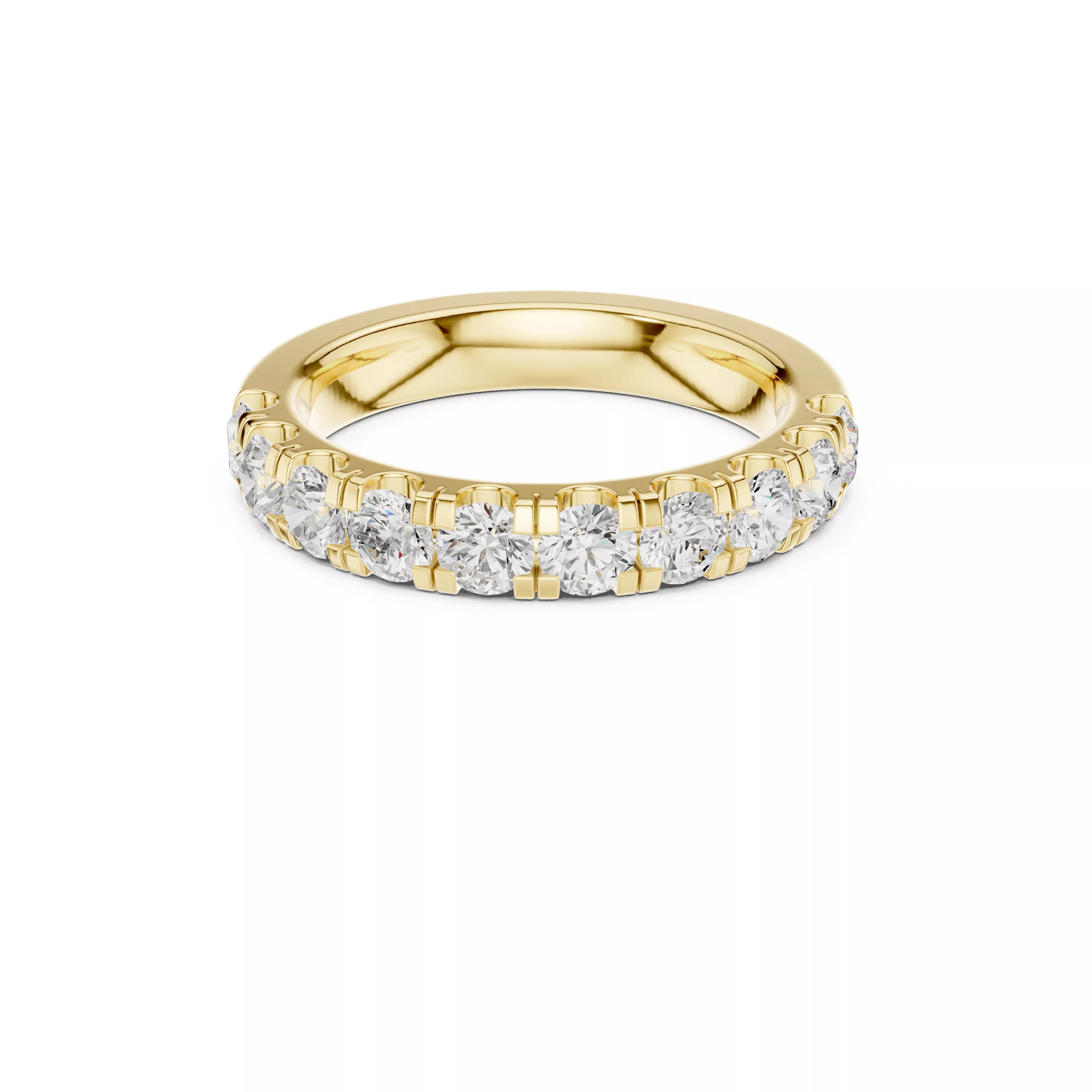 Half Eternity Round Diamond Wedding Band STL 3DM CAD 6 3D print model