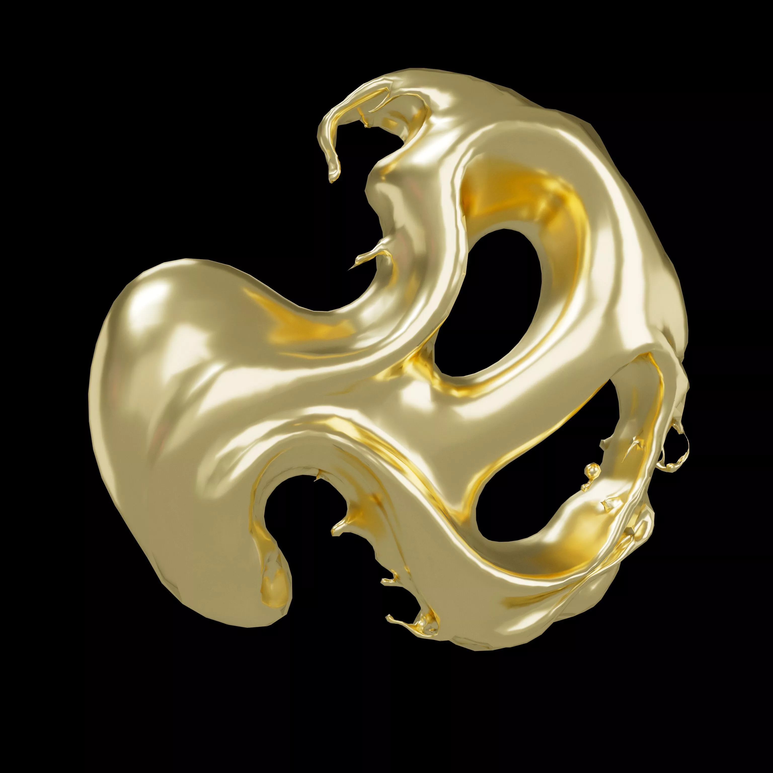 Abstract Style Water Flow Shape v2 001 Low-poly 3D model