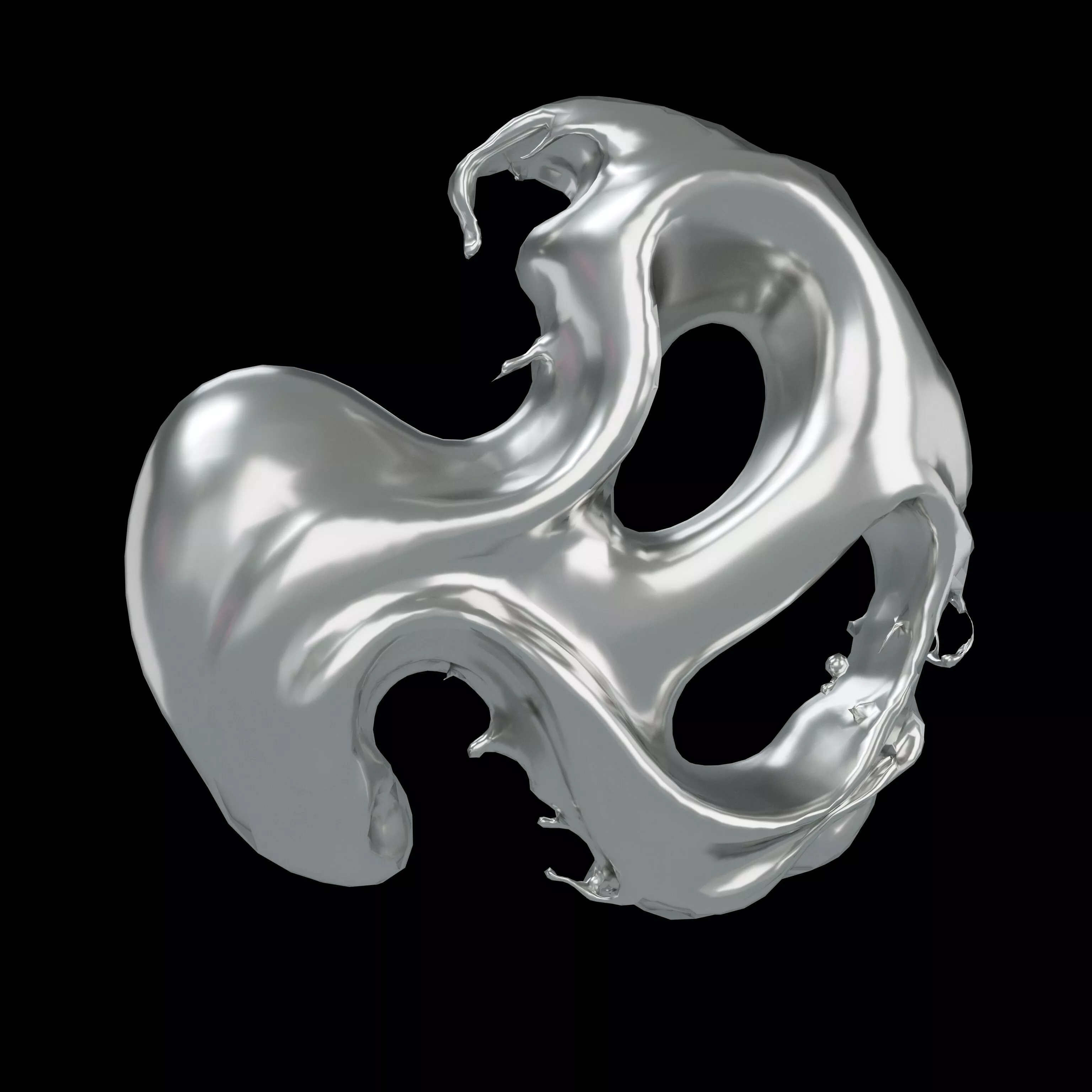 Abstract Style Water Flow Shape v2 002 Low-poly 3D model