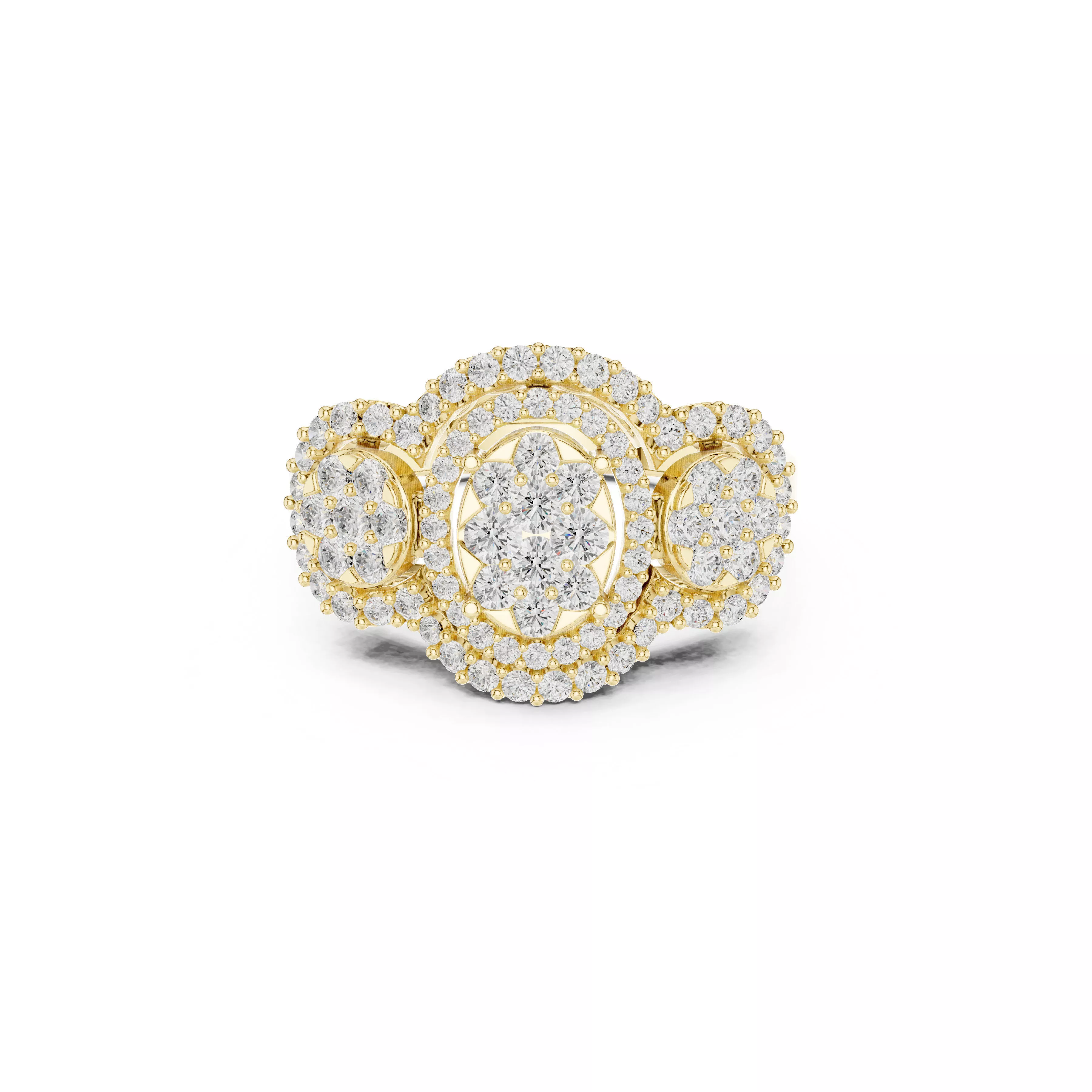 Premium Custom Fine Jewelry Diamond Ring Gold Band STL 3DM 20 3D print model
