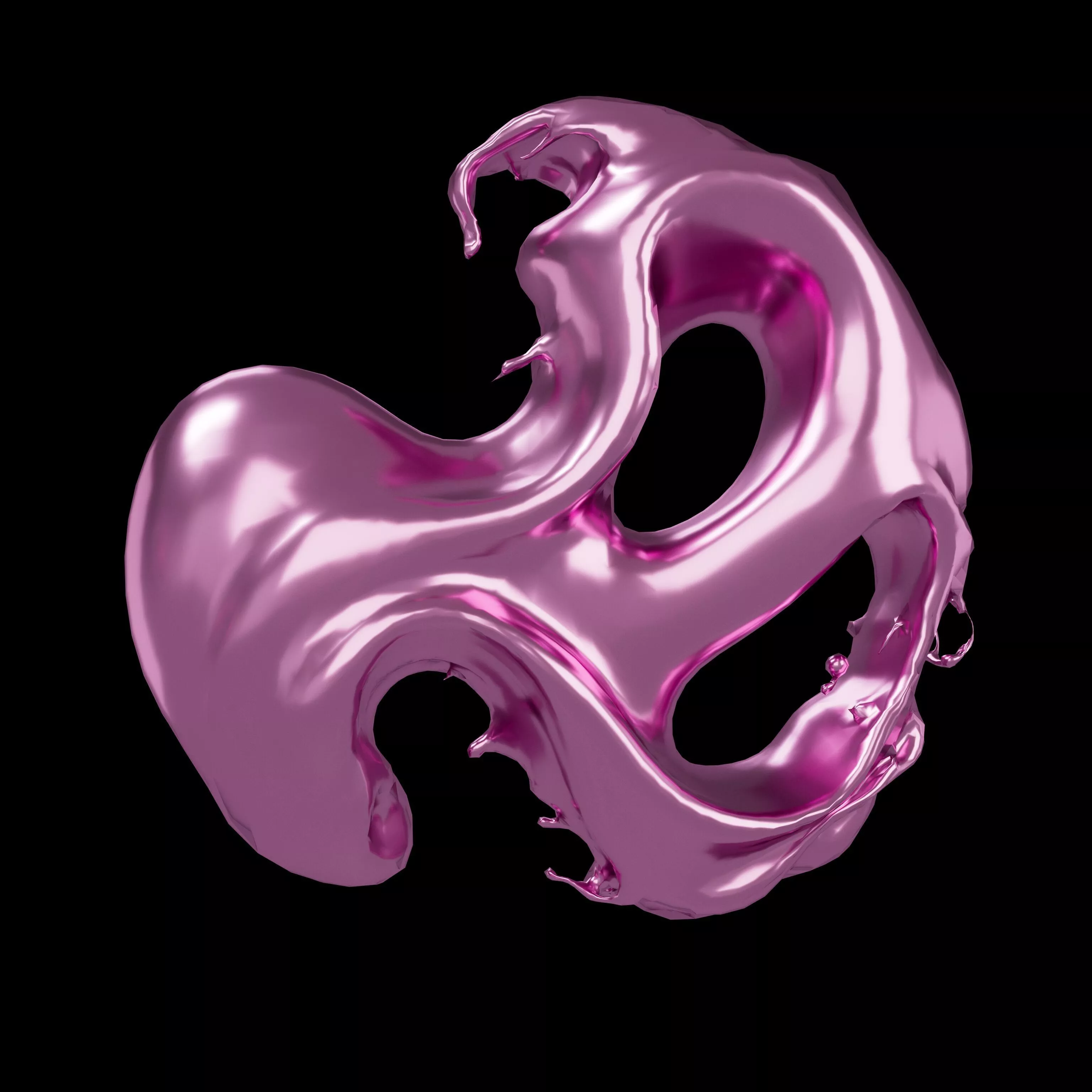 Abstract Style Water Flow Shape v2 004 Low-poly 3D model