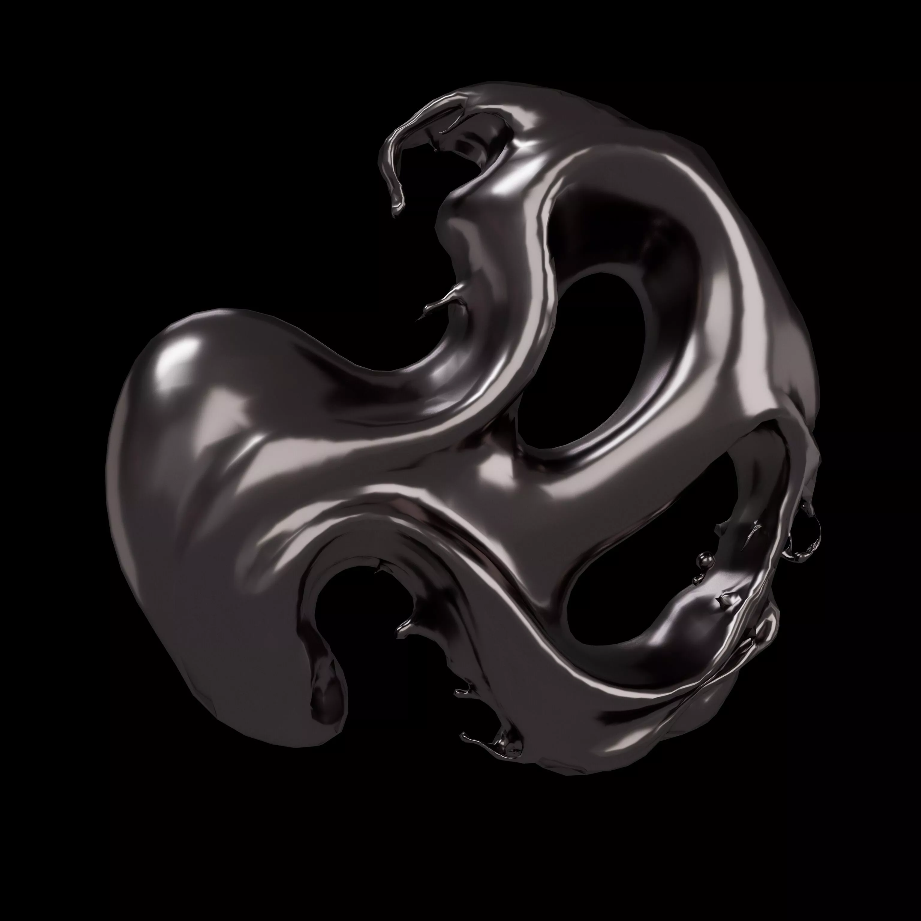 Abstract Style Water Flow Shape v2 005 Low-poly 3D model