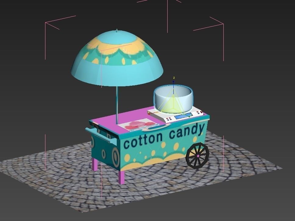 Cotton candy Low-poly 3D model_2