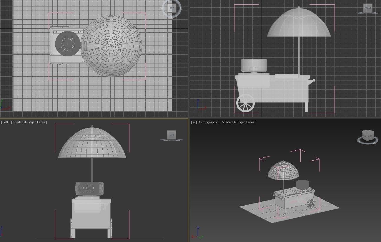 Cotton candy Low-poly 3D model_3