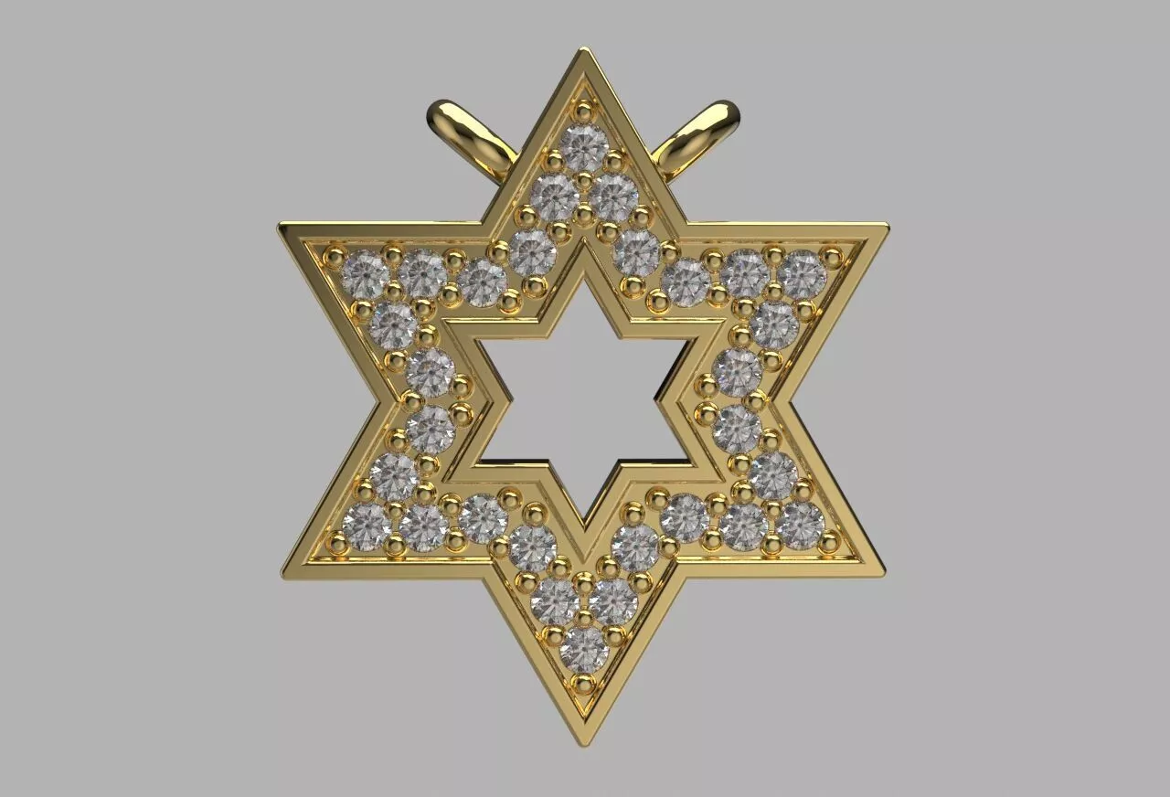 Dije estrella de David - Star of David necklace 3D print model