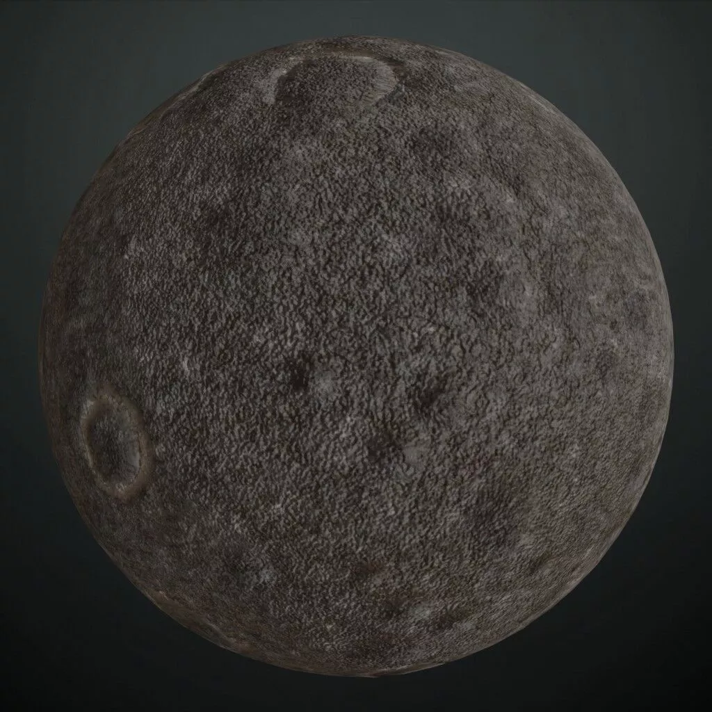 Asteroid Rock PBR Material Cratered Moon Planet Surface Seamless Texture