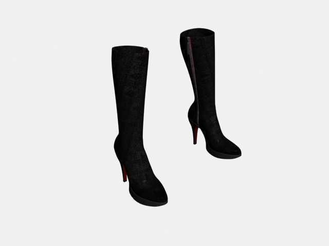 Boots high heeled Low-poly 3D model