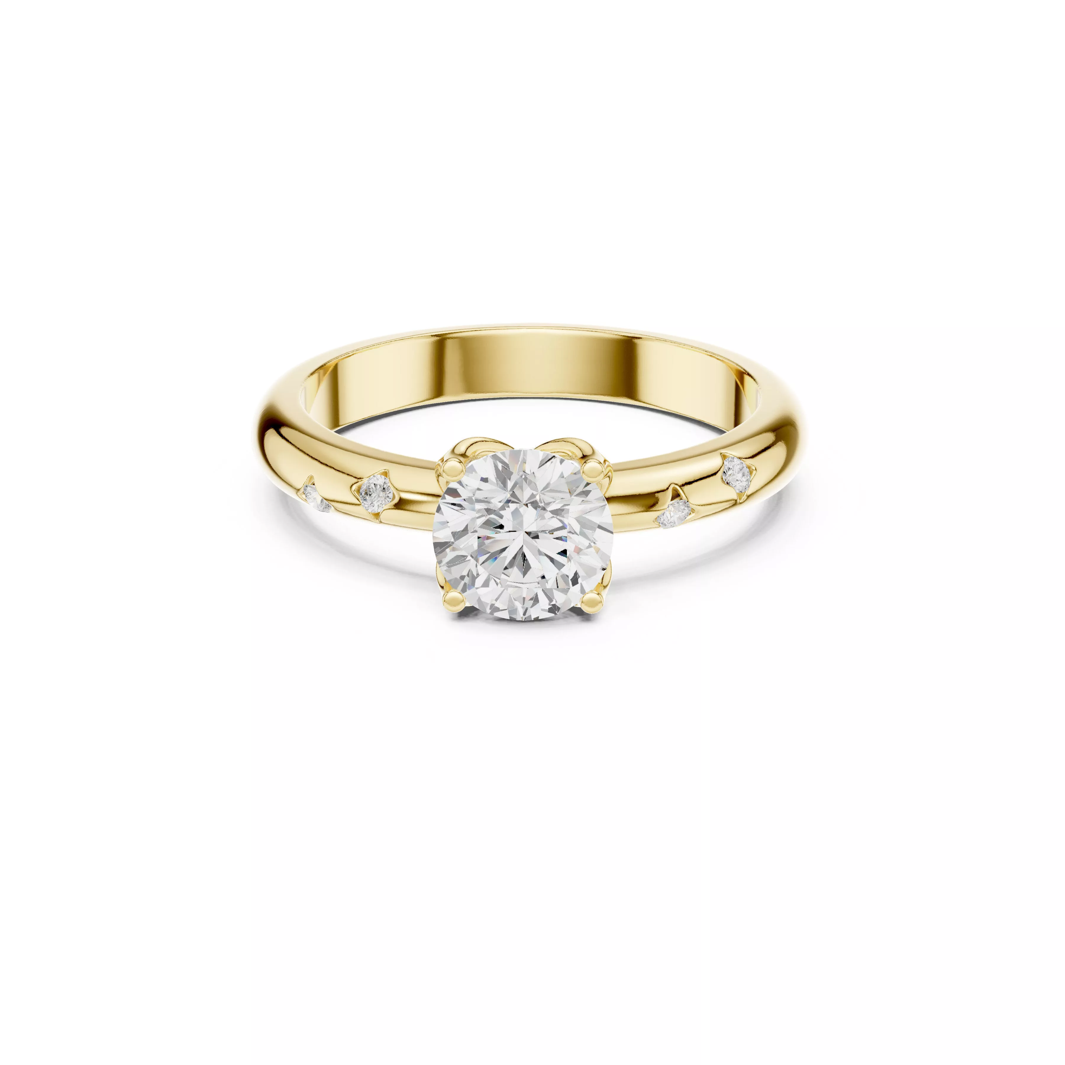 Premium Custom Fine Jewelry Diamond Ring Gold Band STL 3DM 24 3D print model