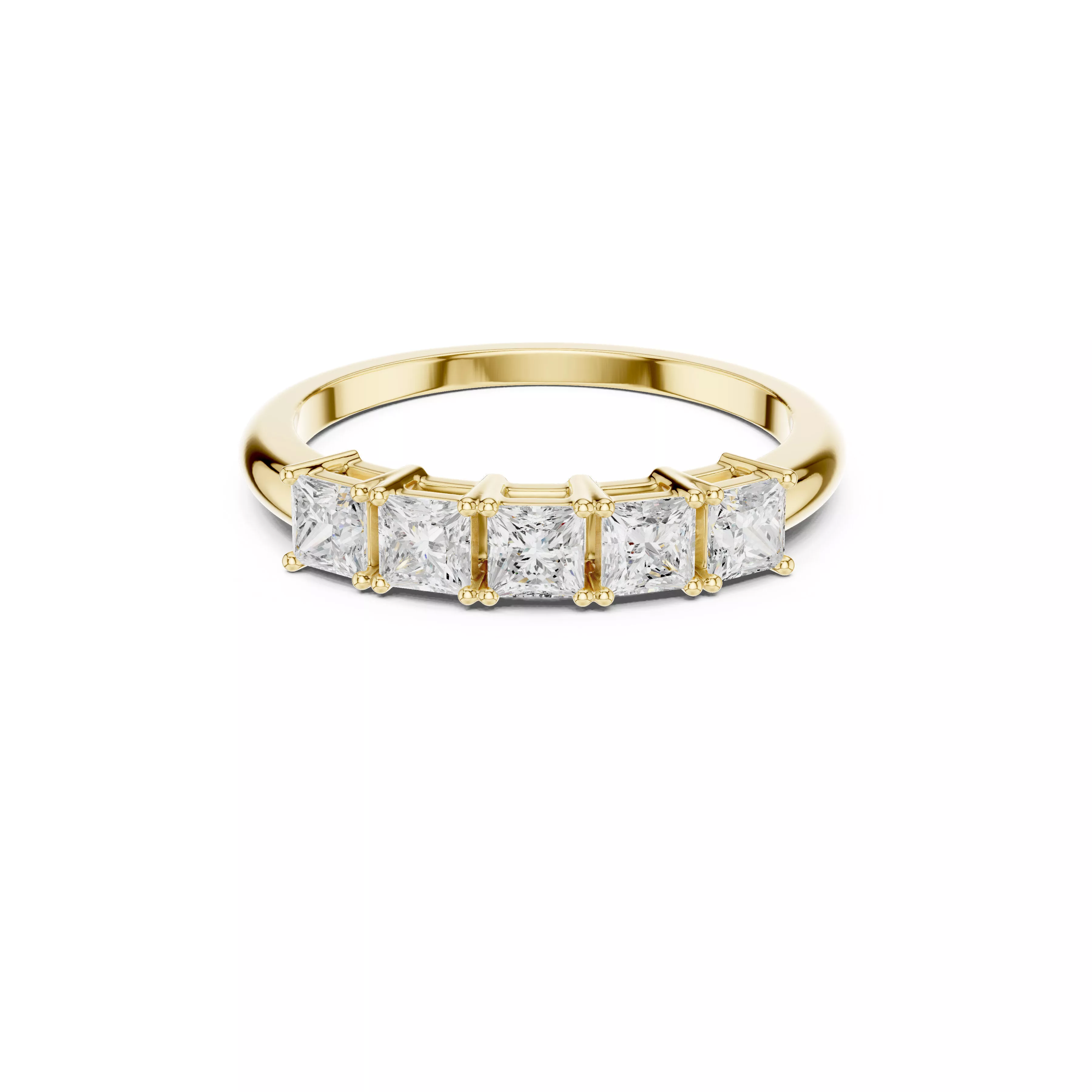 Premium Diamond Band Gold Wedding Ring CAD-424 3D print model