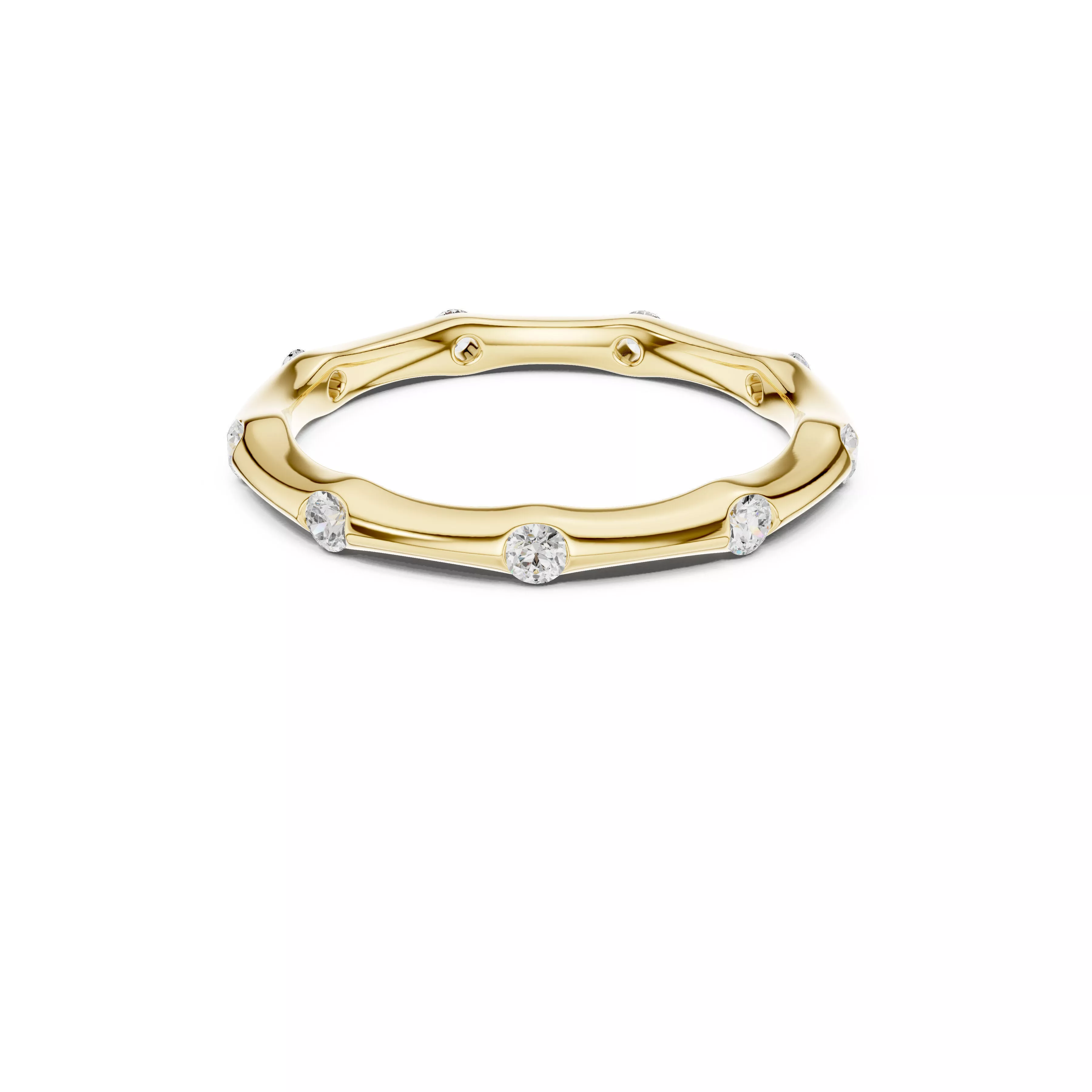 Premium Diamond Band Gold Wedding Ring CAD-421 3D print model