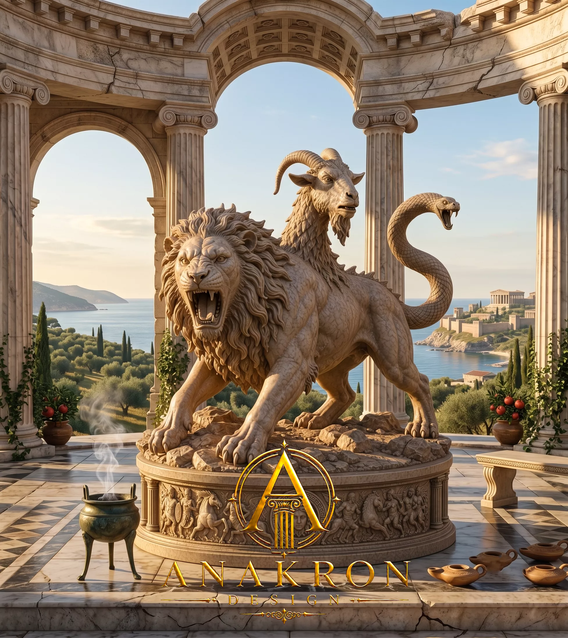Chimera Mythological Beast Statue 3D print model
