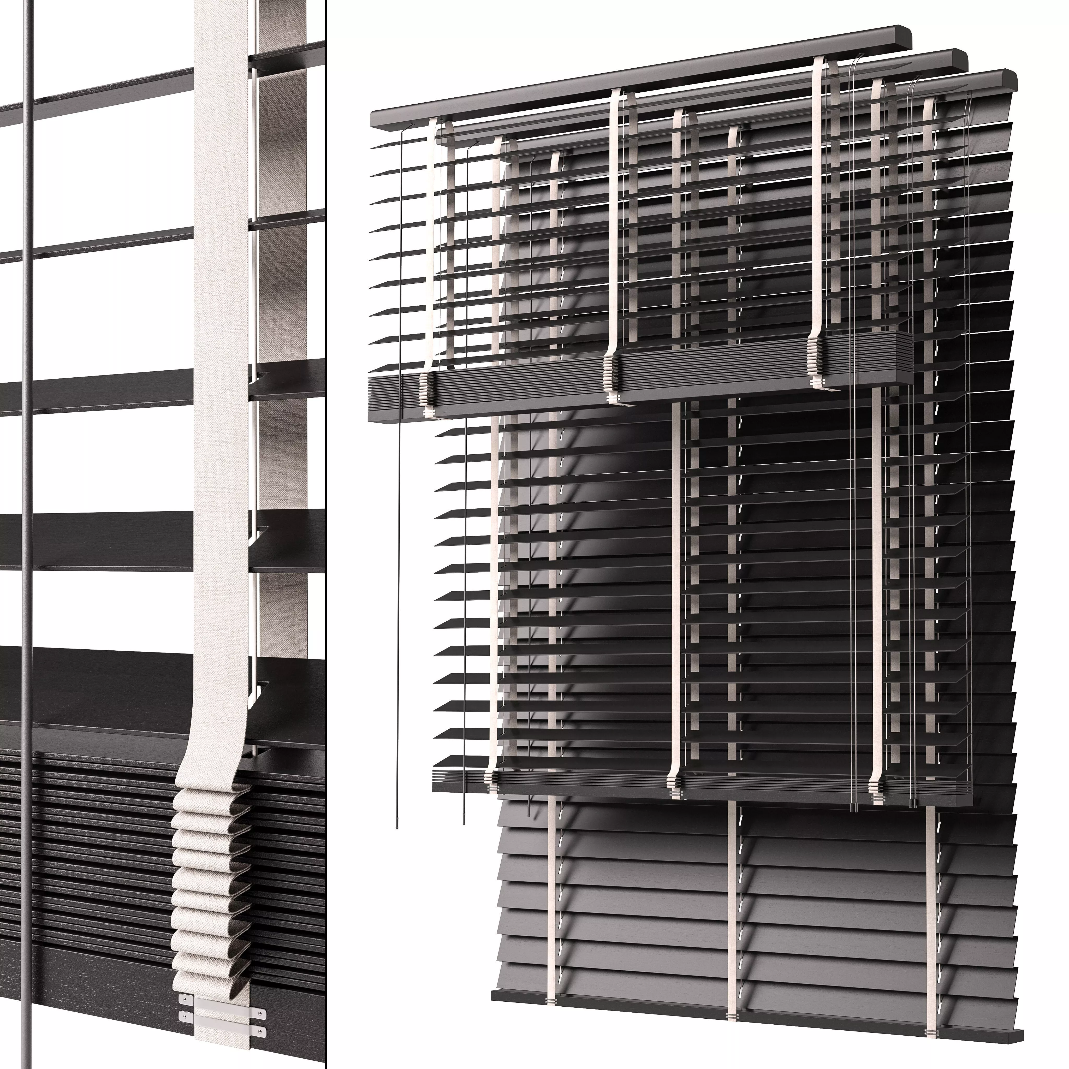 Wooden Blinds Set 46 3D model