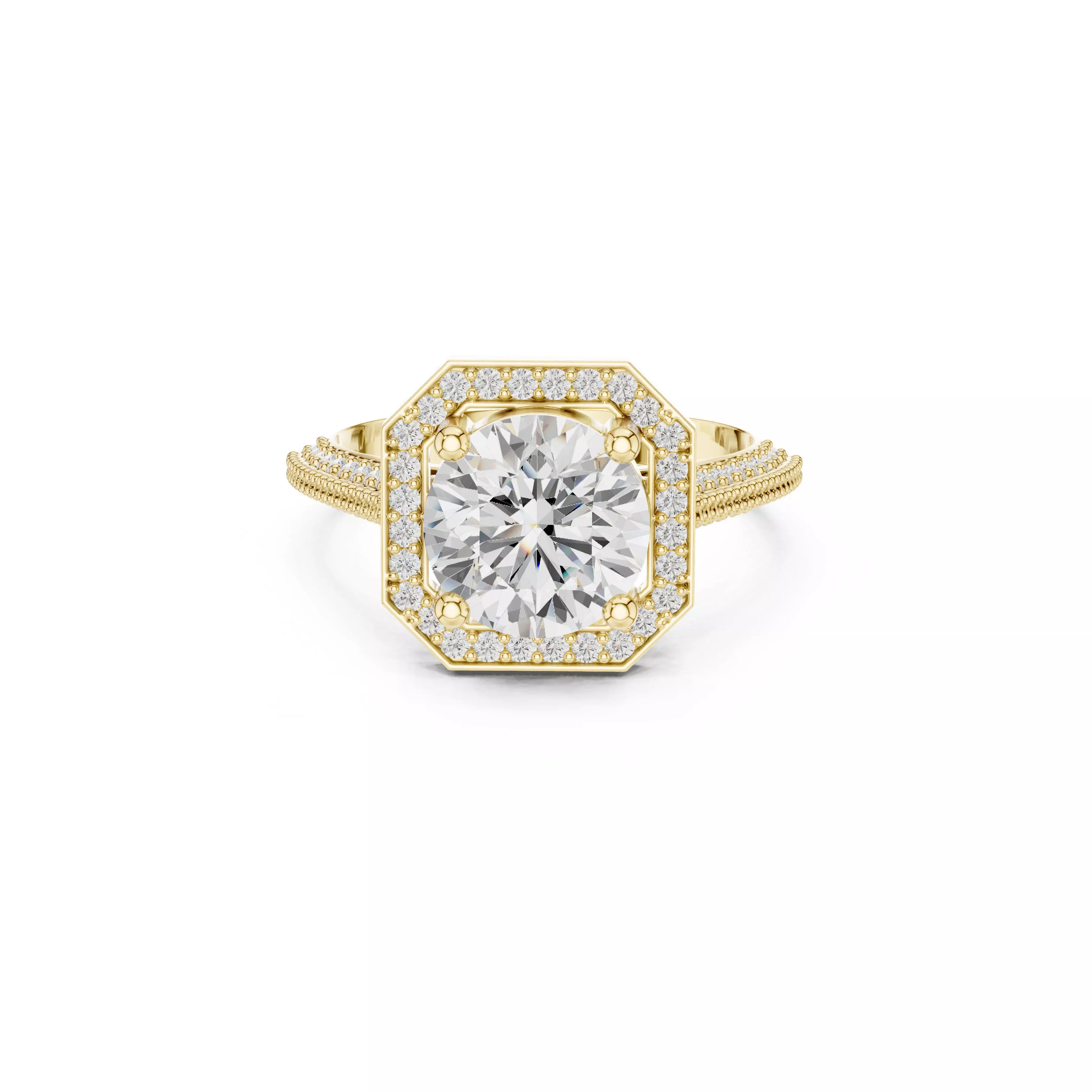 Premium Custom Fine Jewelry Diamond Ring Gold Band STL 3DM 03 3D print model