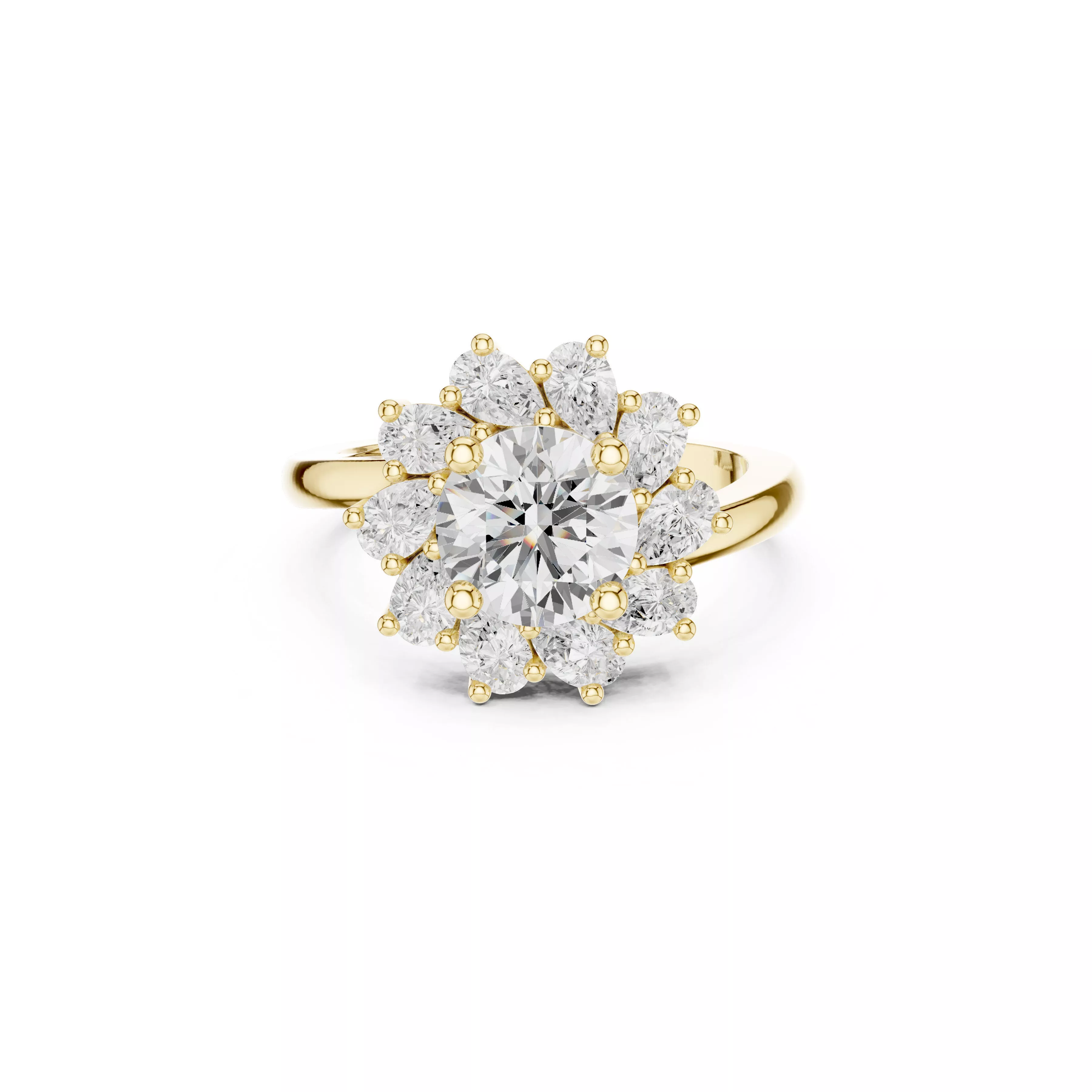 Premium Custom Fine Jewelry Diamond Ring Gold Band STL 3DM 15 3D print model