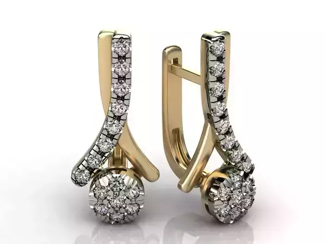 Earrings with diamonds 0021
