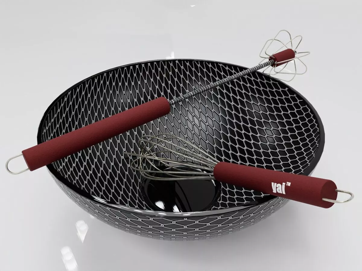 Egg Beater Whisk and Bowl Combo 3D model