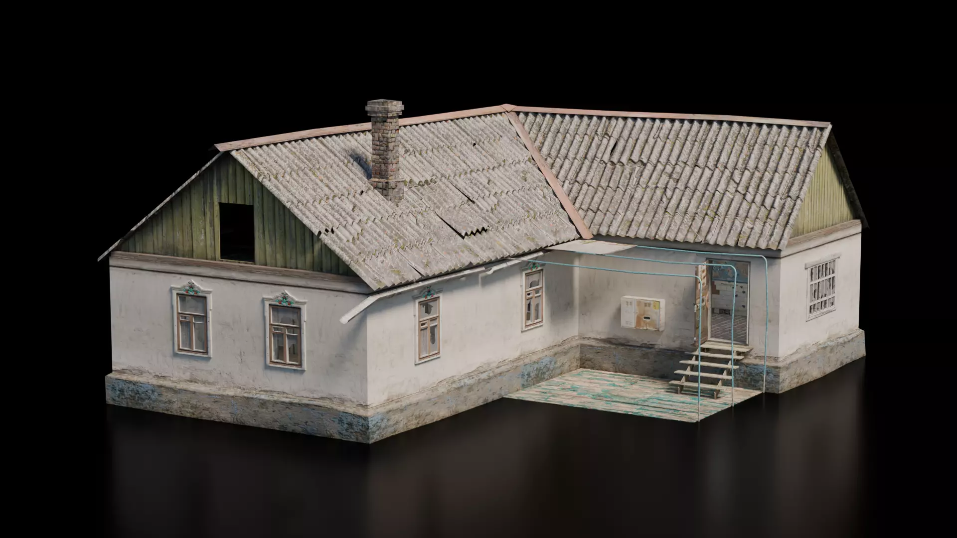 Abandoned House 15 Low-poly 3D model