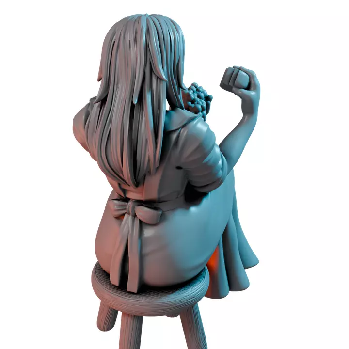 Violett Sitting Girl III - Resin Miniature Figurine 3D print model