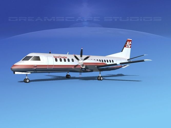 SAAB 2000 Davis Aviation 3D model