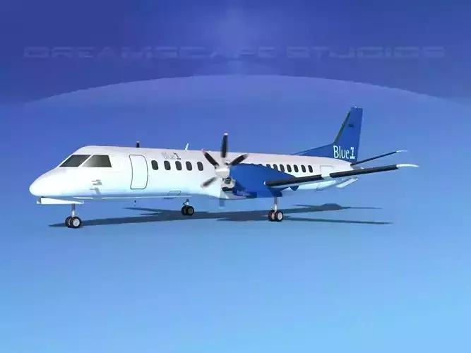 SAAB 2000 Blue 1 3D model