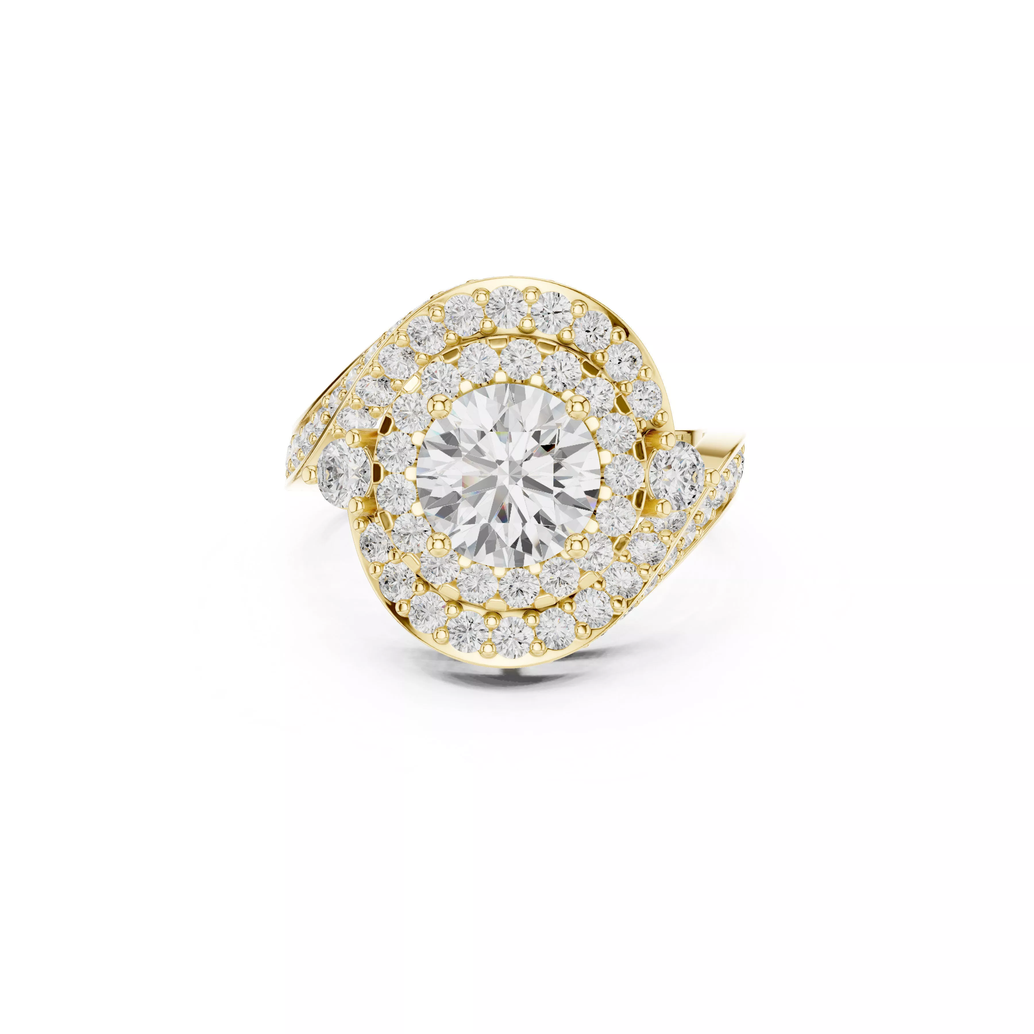 Premium Custom Fine Jewelry Diamond Ring Gold Band STL 3DM 16 3D print model