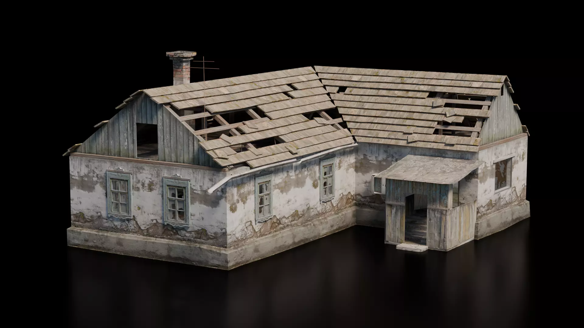 Abandoned House 16 Low-poly 3D model
