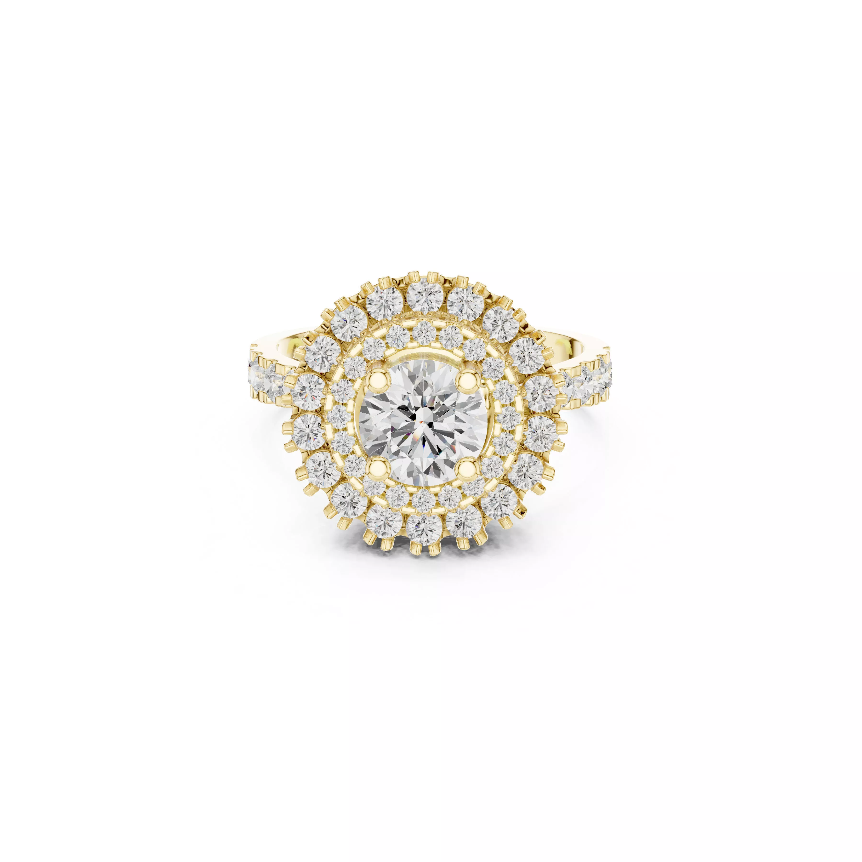 Premium Custom Fine Jewelry Diamond Ring Gold Band STL 3DM 05 3D print model