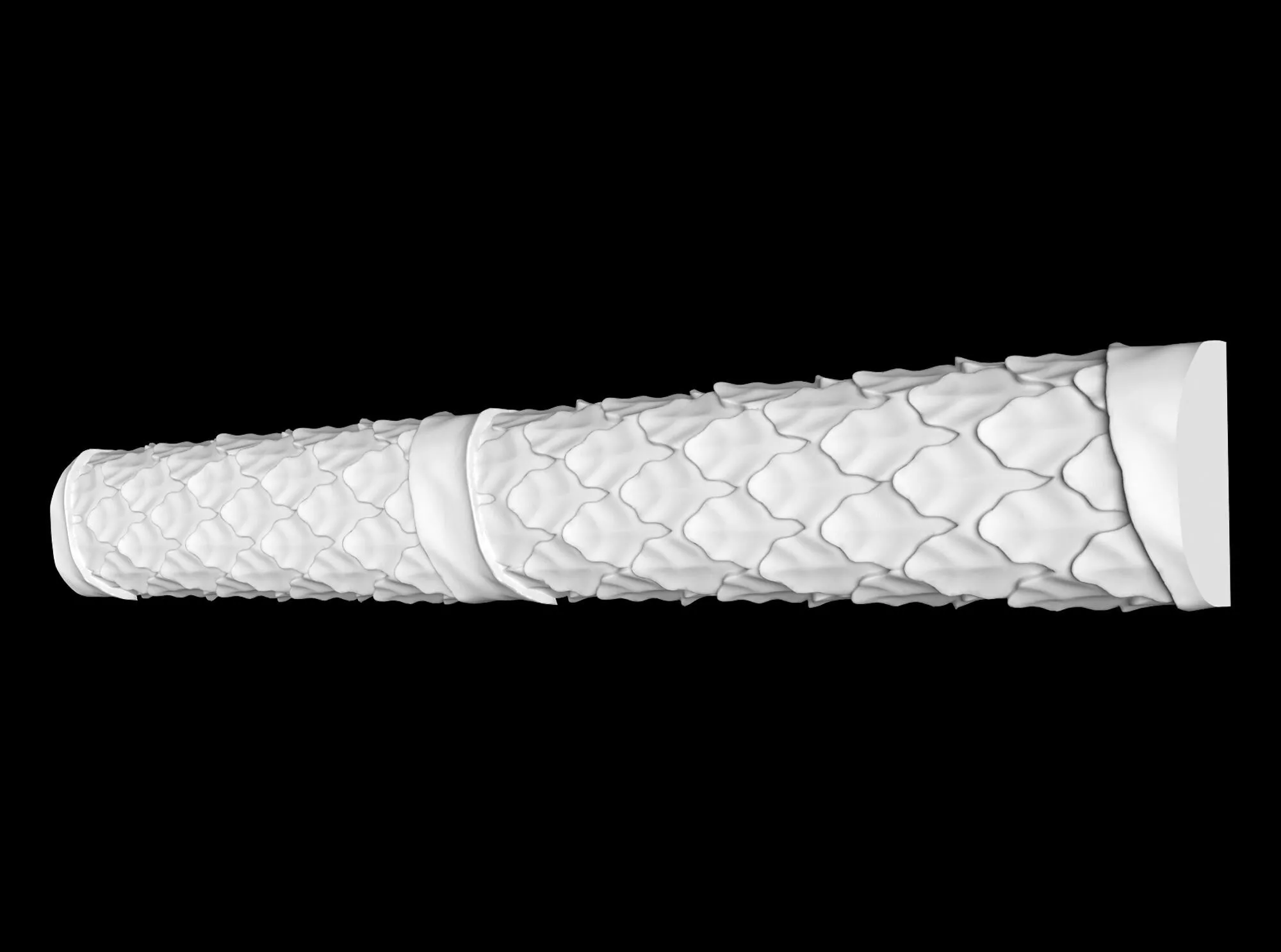 Fish Scale Cylindrical Molding 3D Model 3D model