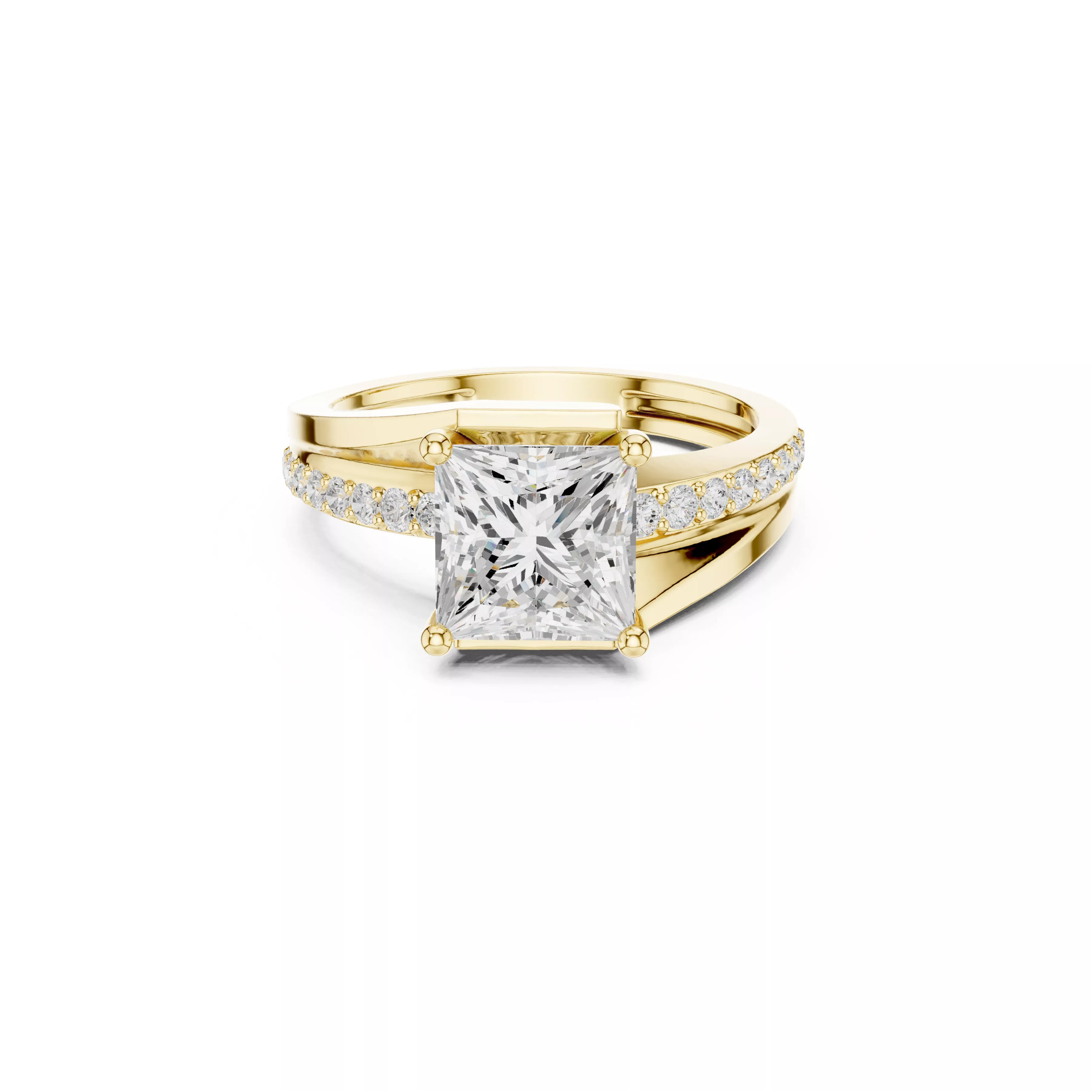 Premium Custom Fine Jewelry Diamond Ring Gold Band STL 3DM 07 3D print model