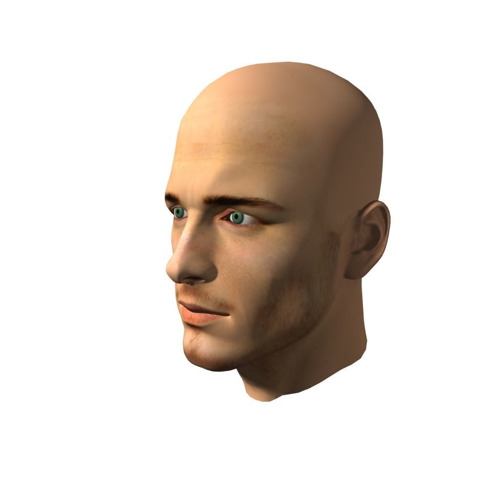 Human Man Head 3D model 3D model_4