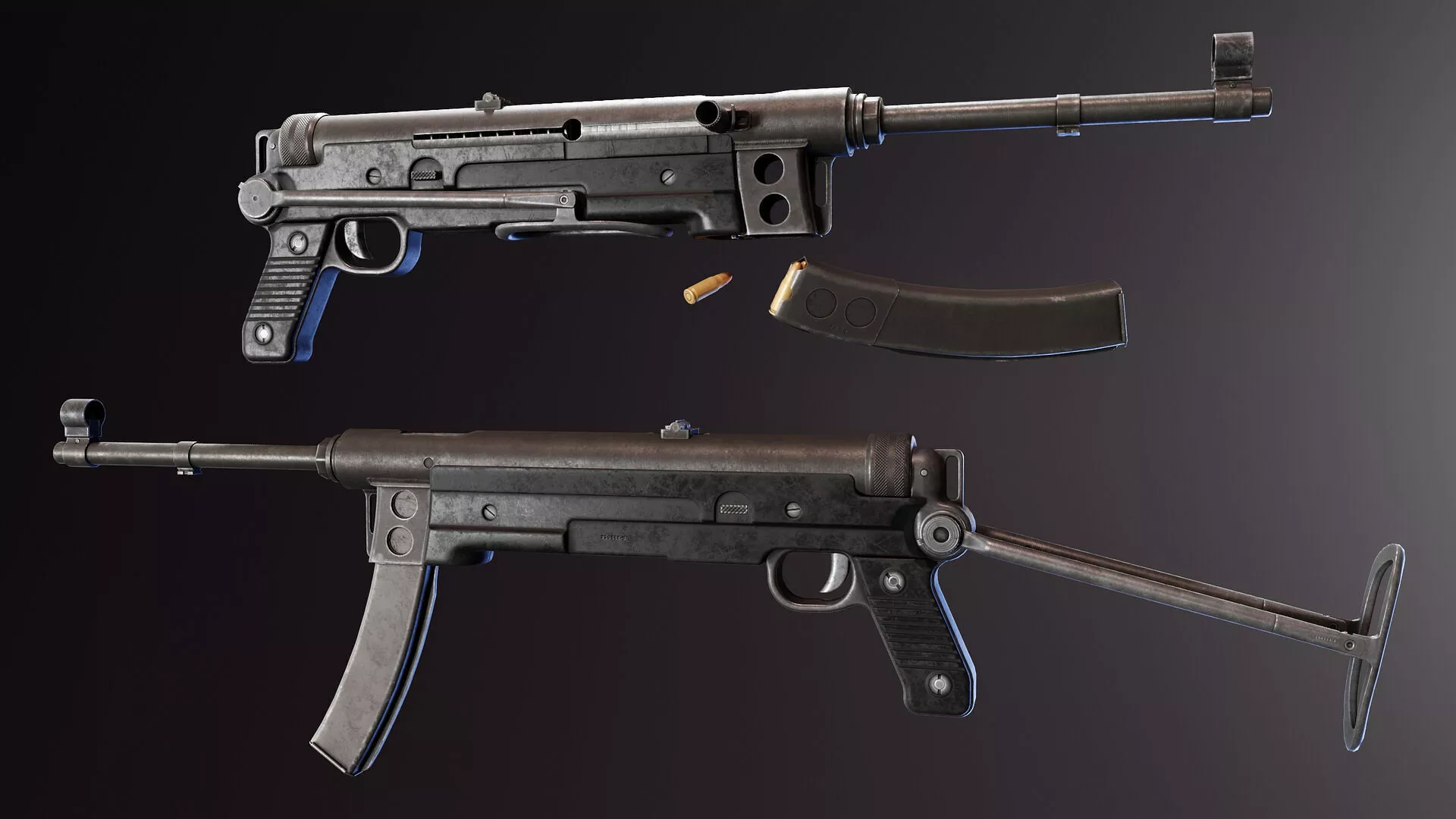 Yugo M56 SMG Low-poly 3D model