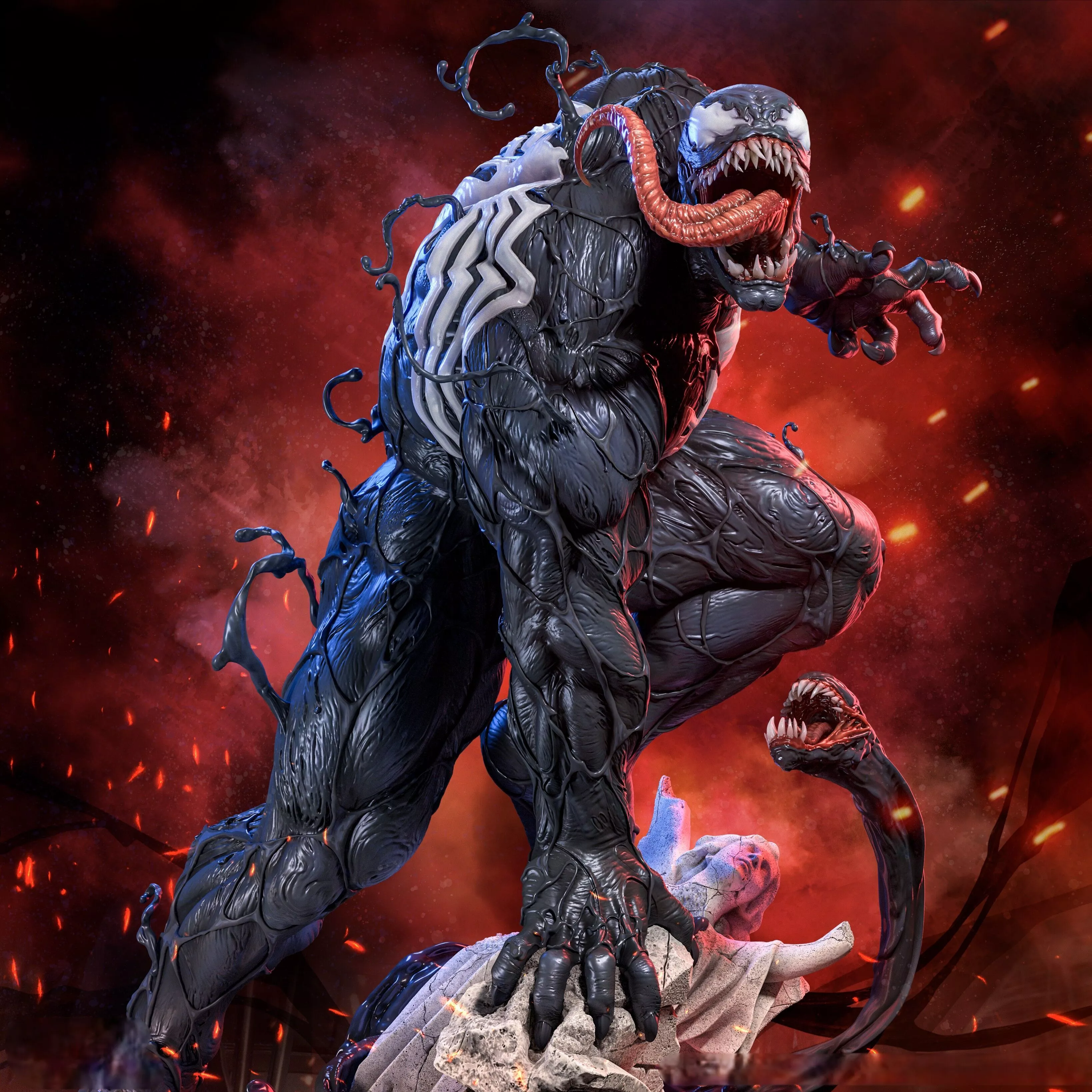 Marvel Venom STL 3D Printable Model MultiPart Statue 3D print model