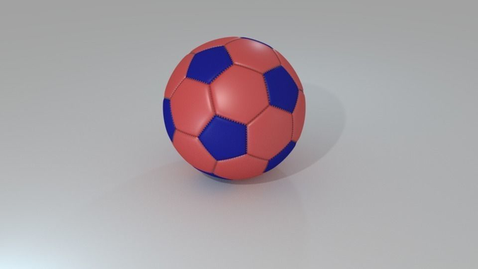 Orange and Blue Football 3D model