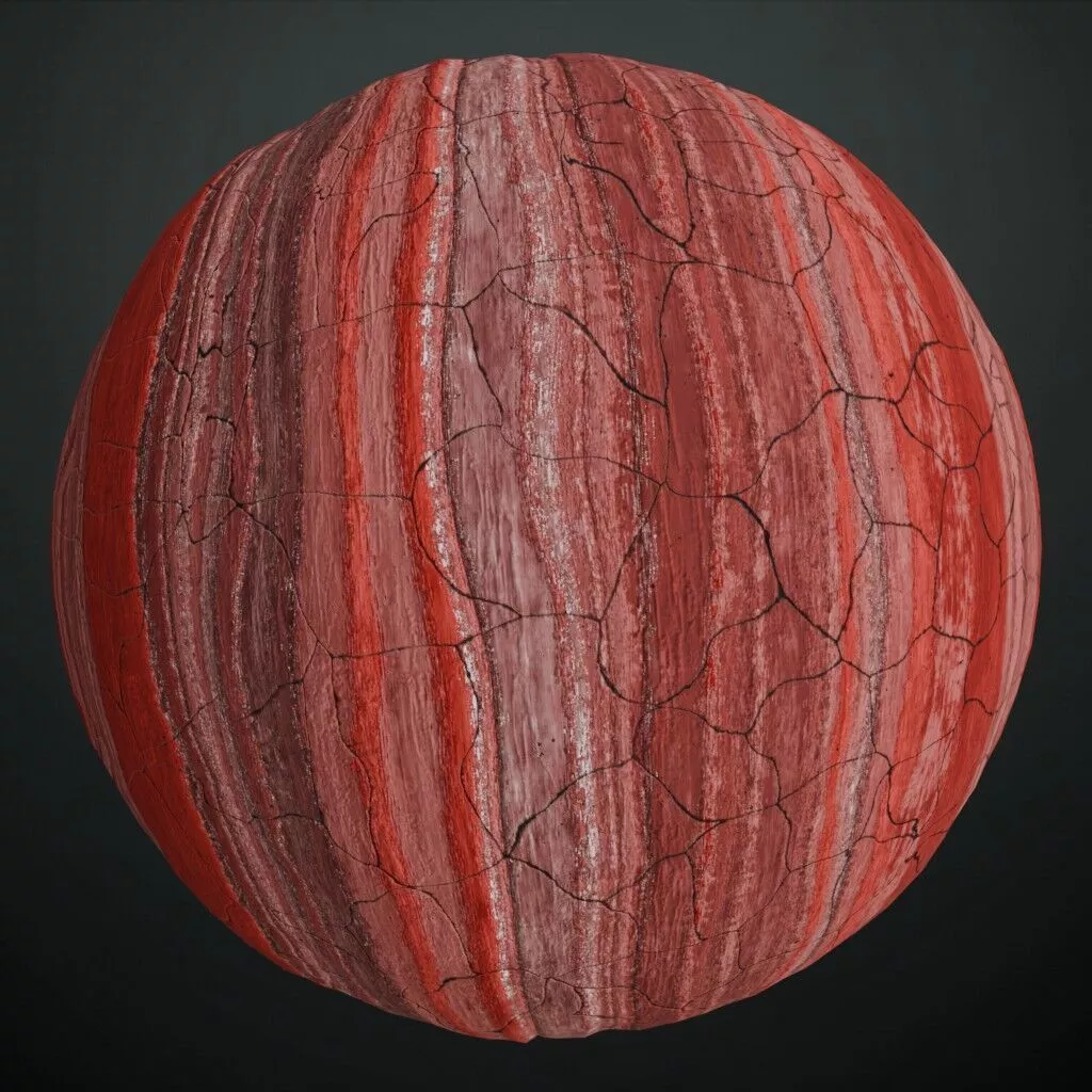 Cracked Canyon Rock Sedimentary Layers Red PBR Material Seamless Texture
