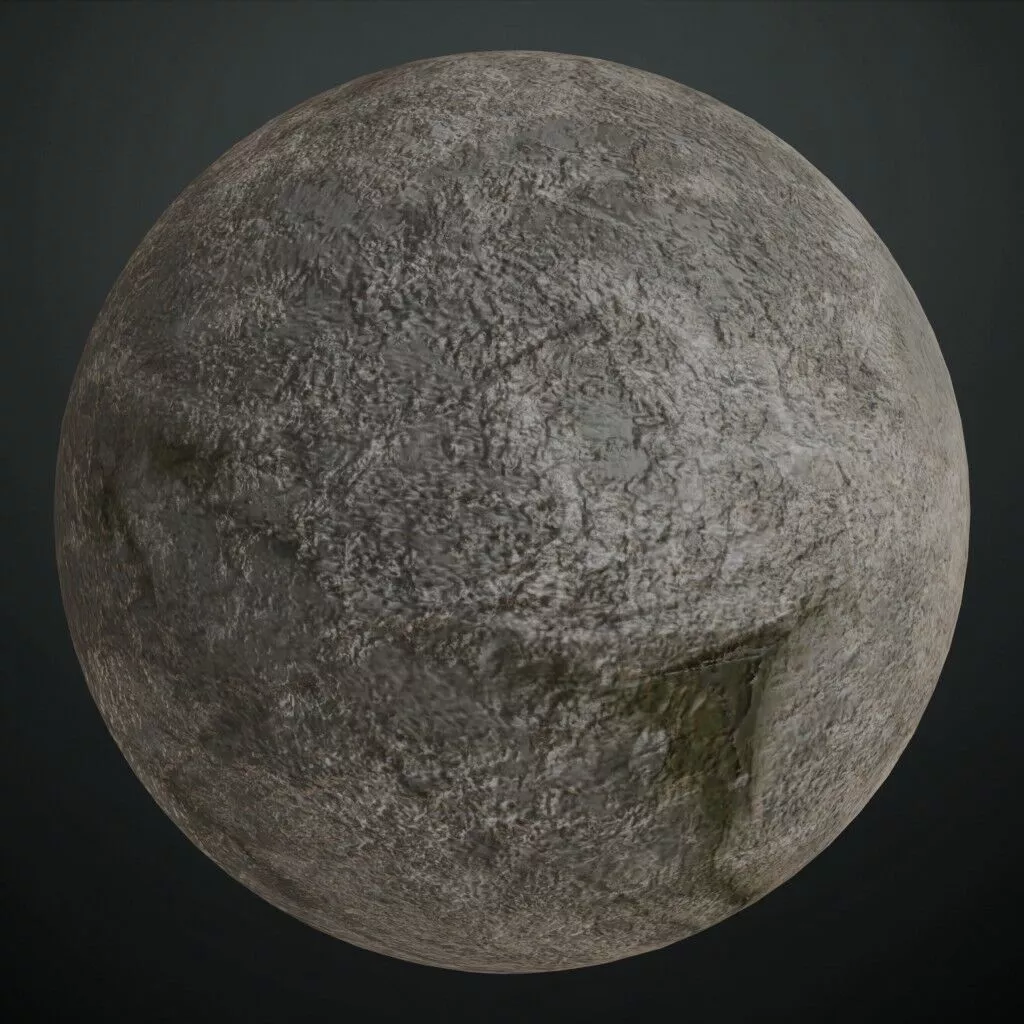 Concrete with Cracks and Mold Aged Cement PBR Material Seamless Texture