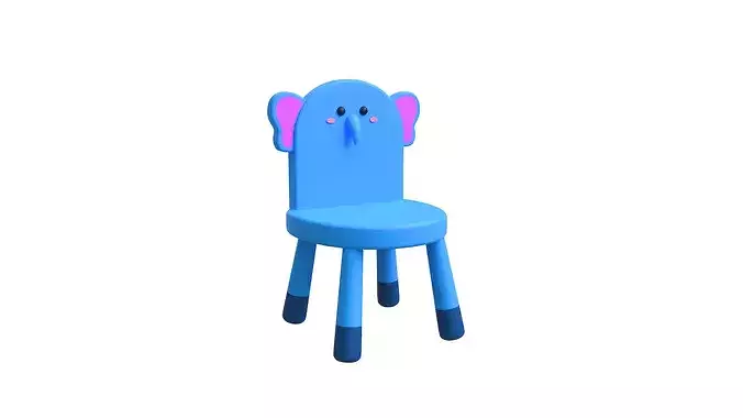Low Poly Cute Elephant Chair Furniture